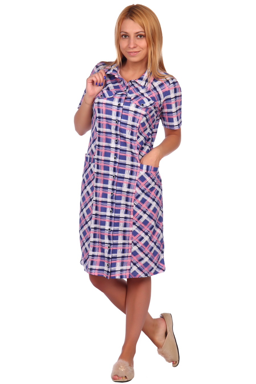 Фото товара 18975, халат в клетку